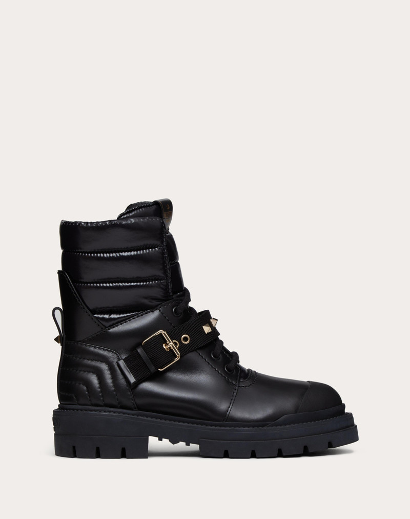 WATERPROOF CALFSKIN AND TECHNICAL NYLON ROCKSTUD COMBAT BOOT 20MM 1
