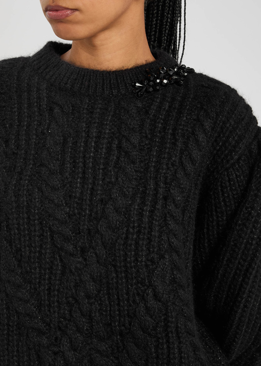 Simone Rocha Embellished Cable-knit Alpaca-blend Jumper - 5