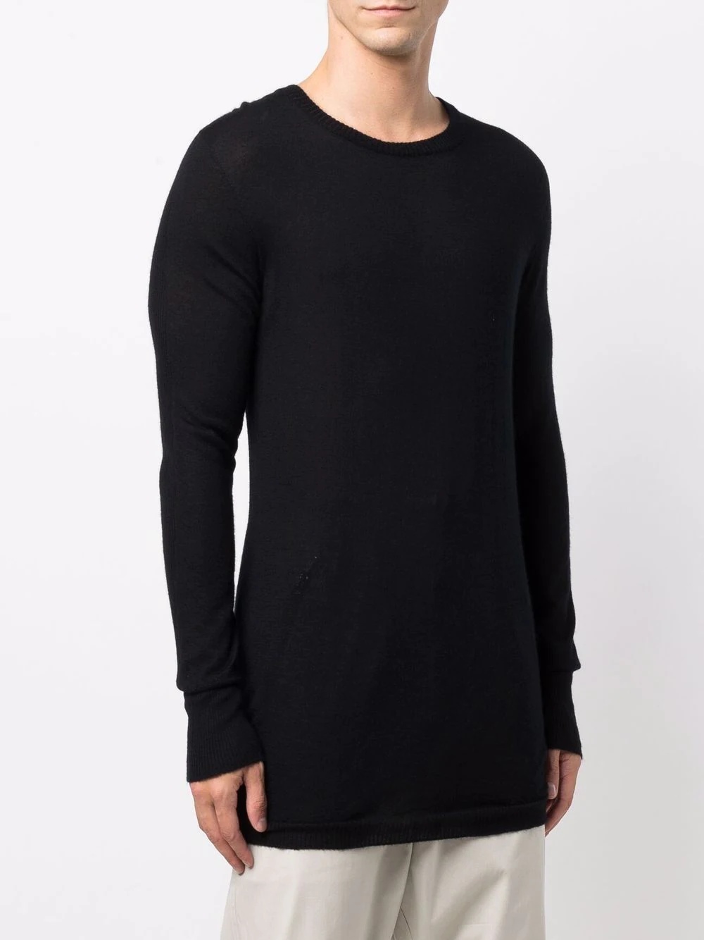 rib-trimmed cashmere jumper - 4