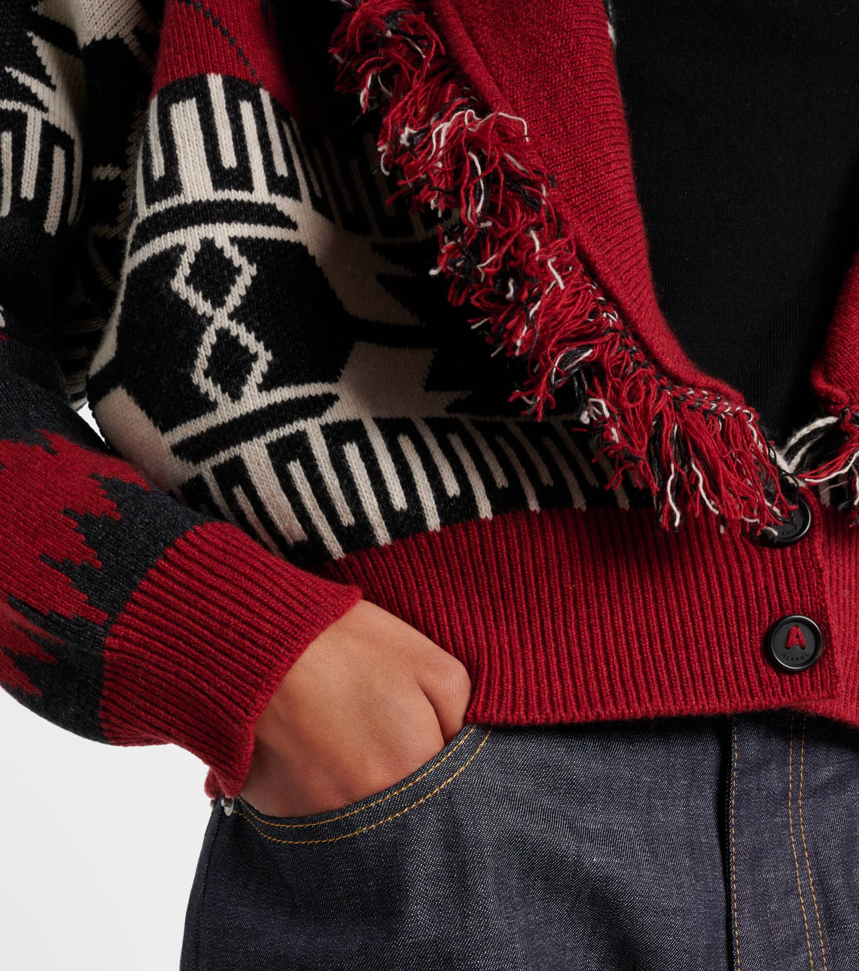 Icon intarsia wool and cashmere cardigan - 5