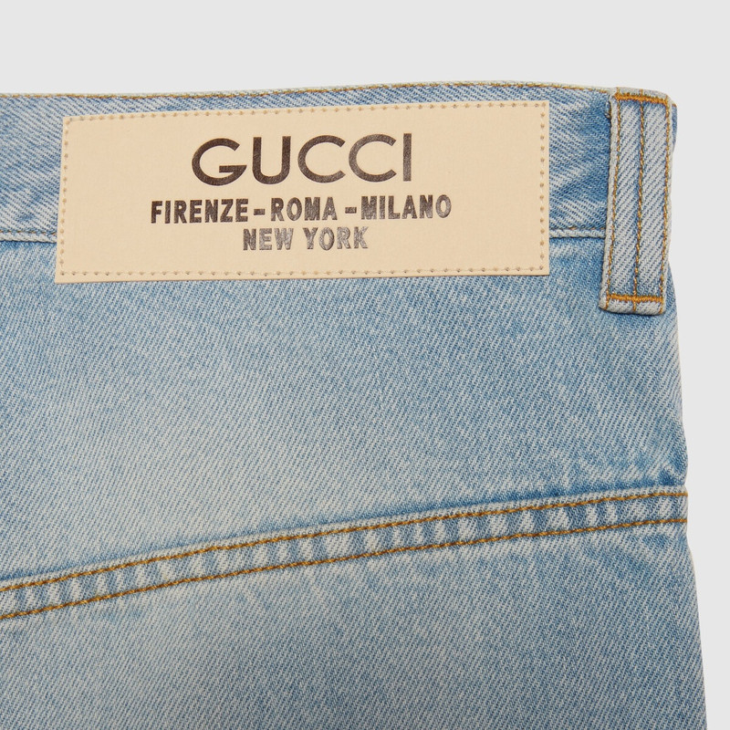 Denim pant with label 5
