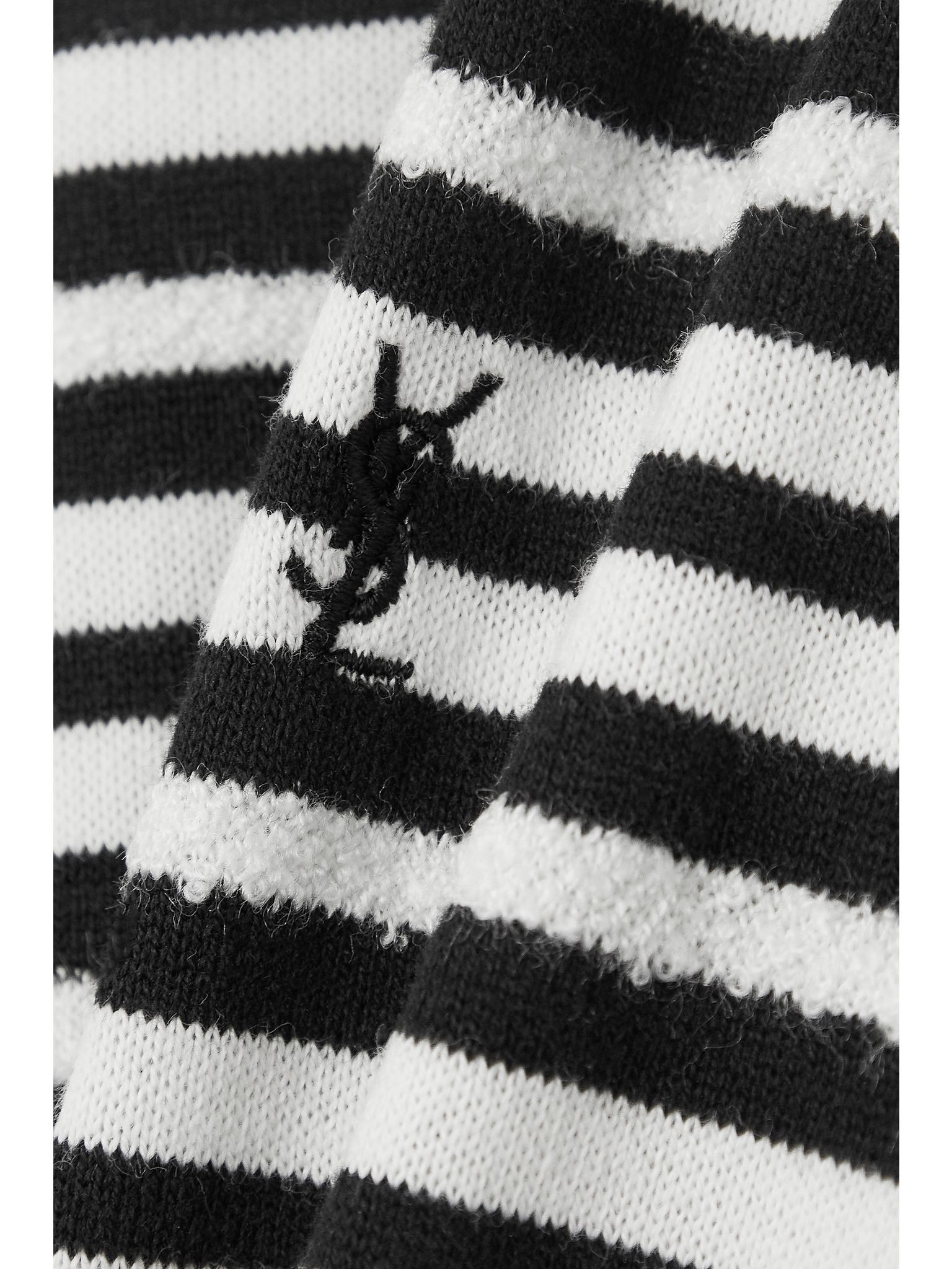 Distressed striped cotton tank Black - 5