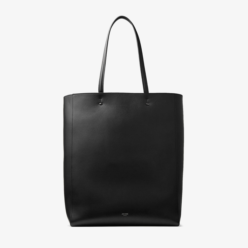 Lenny North-South L Black/Gunmetal Leather Tote Bag 5