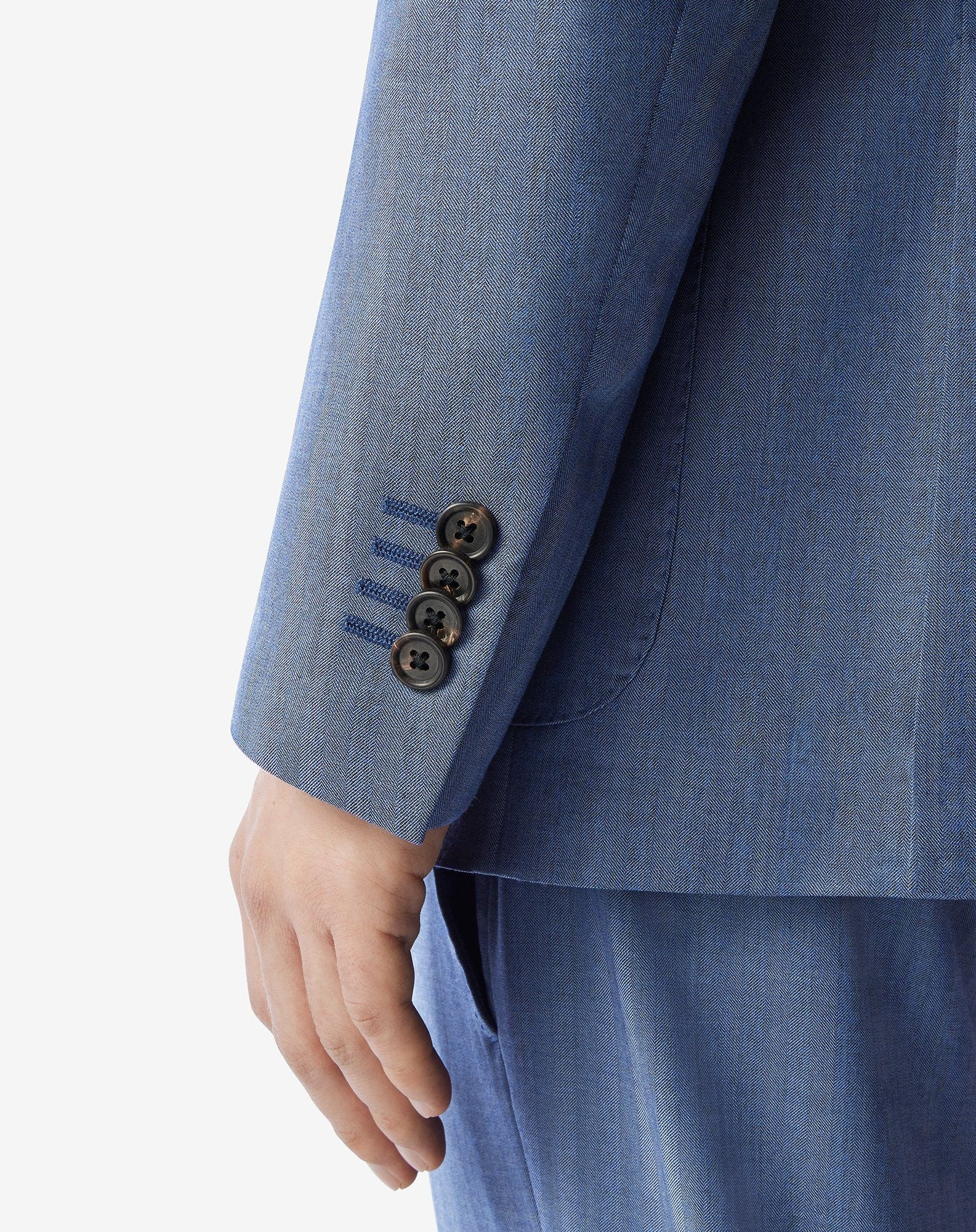 Unlined pale blue wool suit - 5