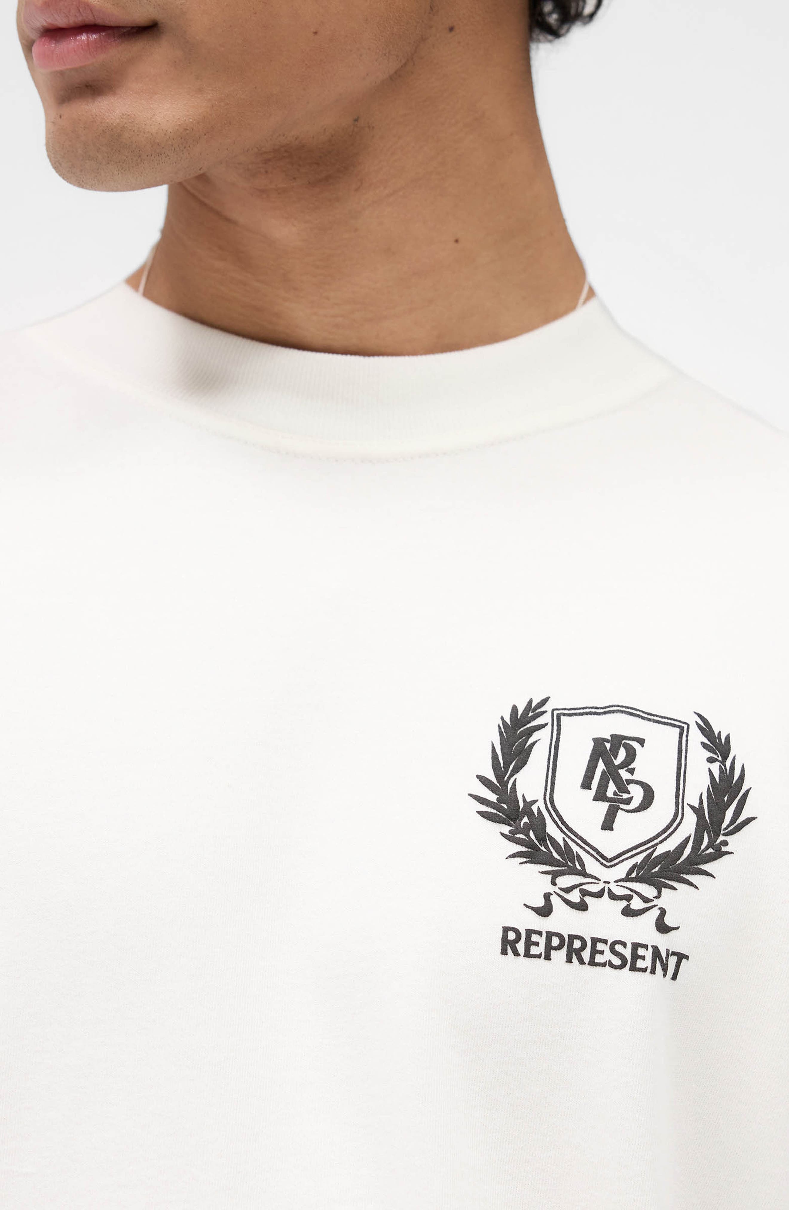 Represent Crest Oversize Graphic T-Shirt in Flat White at Nordstrom - 7