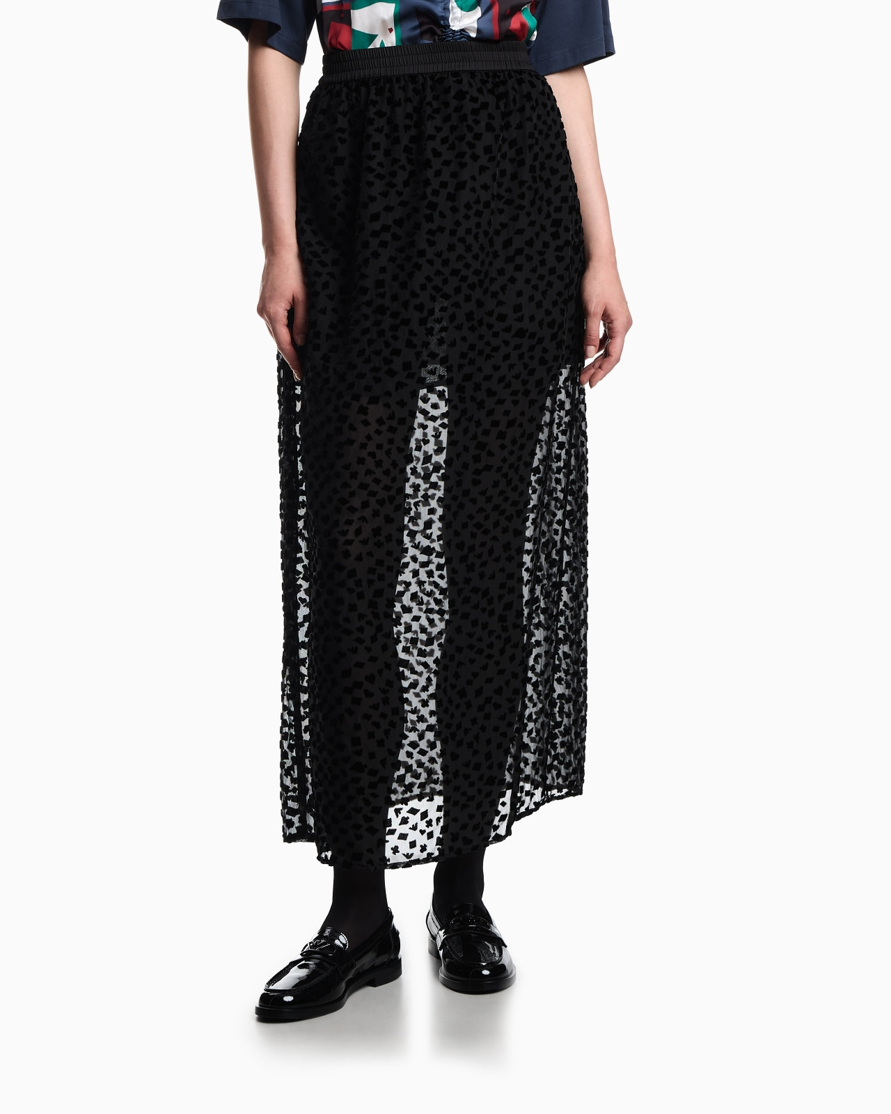 ASV JEU DE CARTES LONG SKIRT IN DEVORÉ TULLE - 4