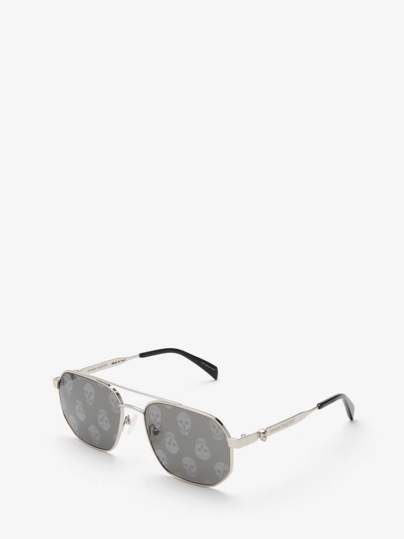 Men's Floating Skull Metal Caravan Sunglasses in Silver 3