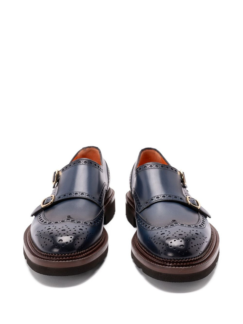 Santoni Kalamabuck monk shoes outlook