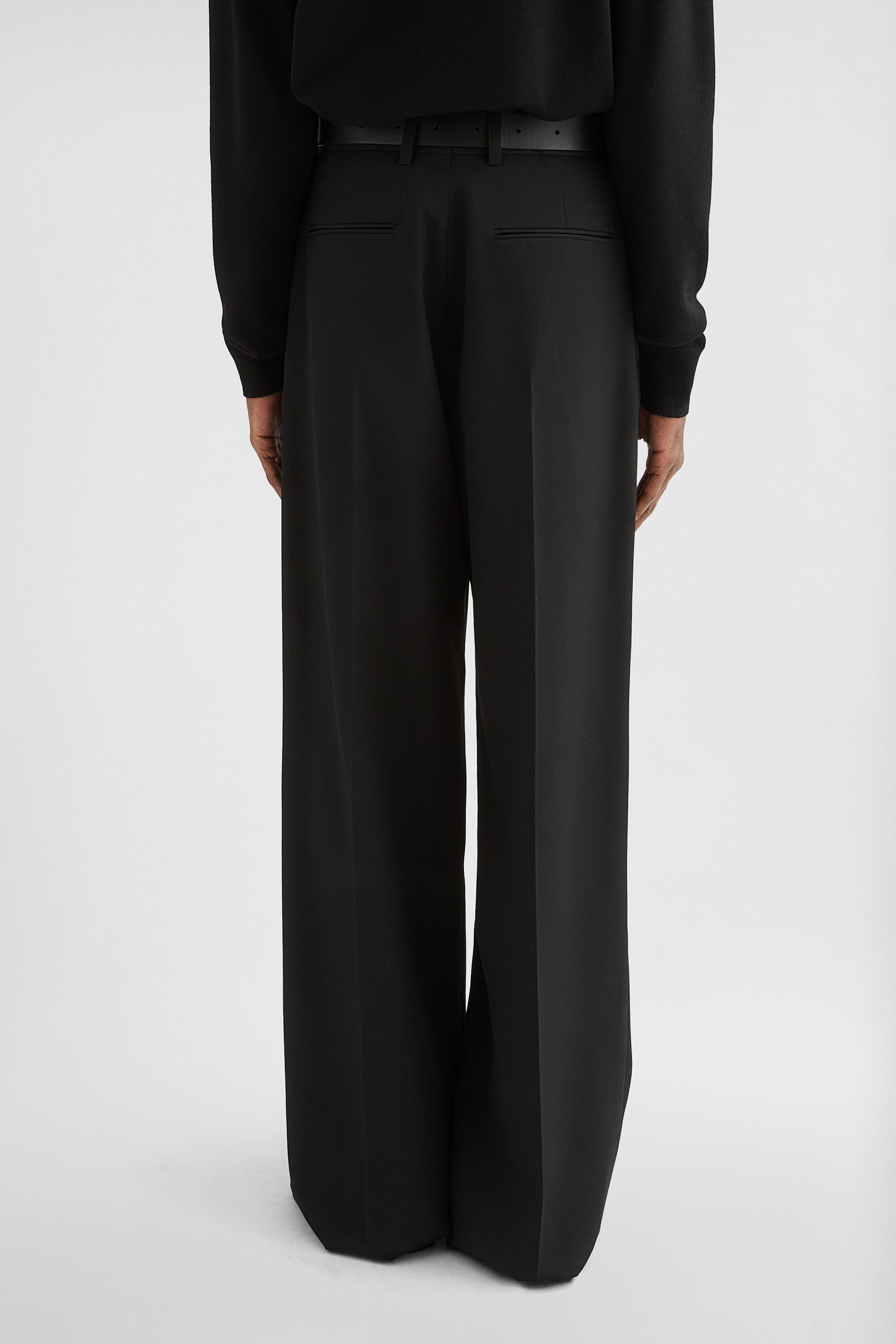 Wool Gabardine Belted Trousers - 7
