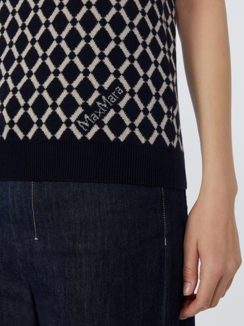 FAVORE Jacquard wool gilet - ULTRAMARINE 5
