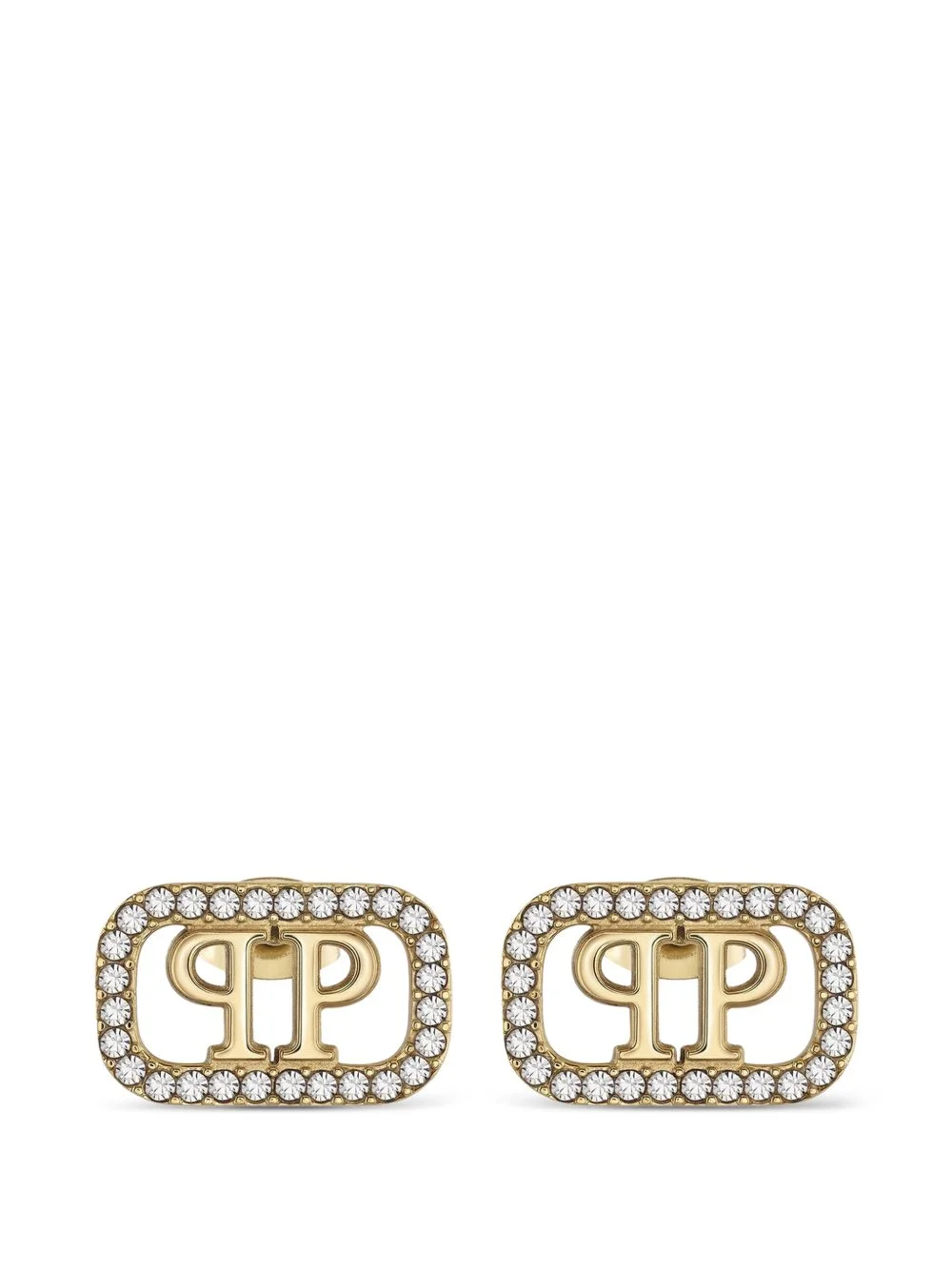 Plein Lettering crystal-embellished earrings - 1