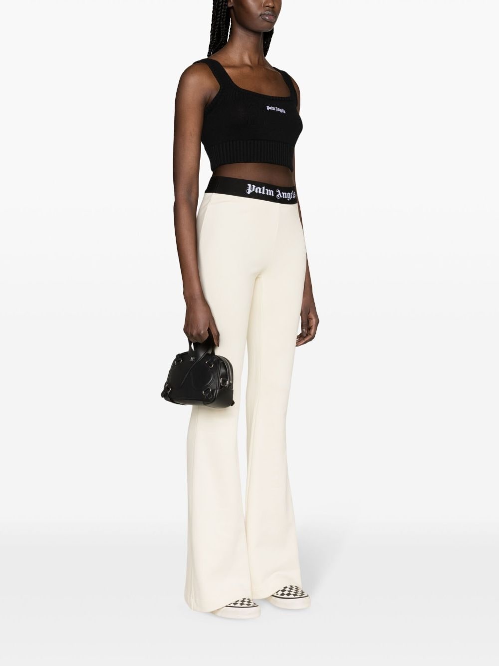logo-tape flared track pants - 3