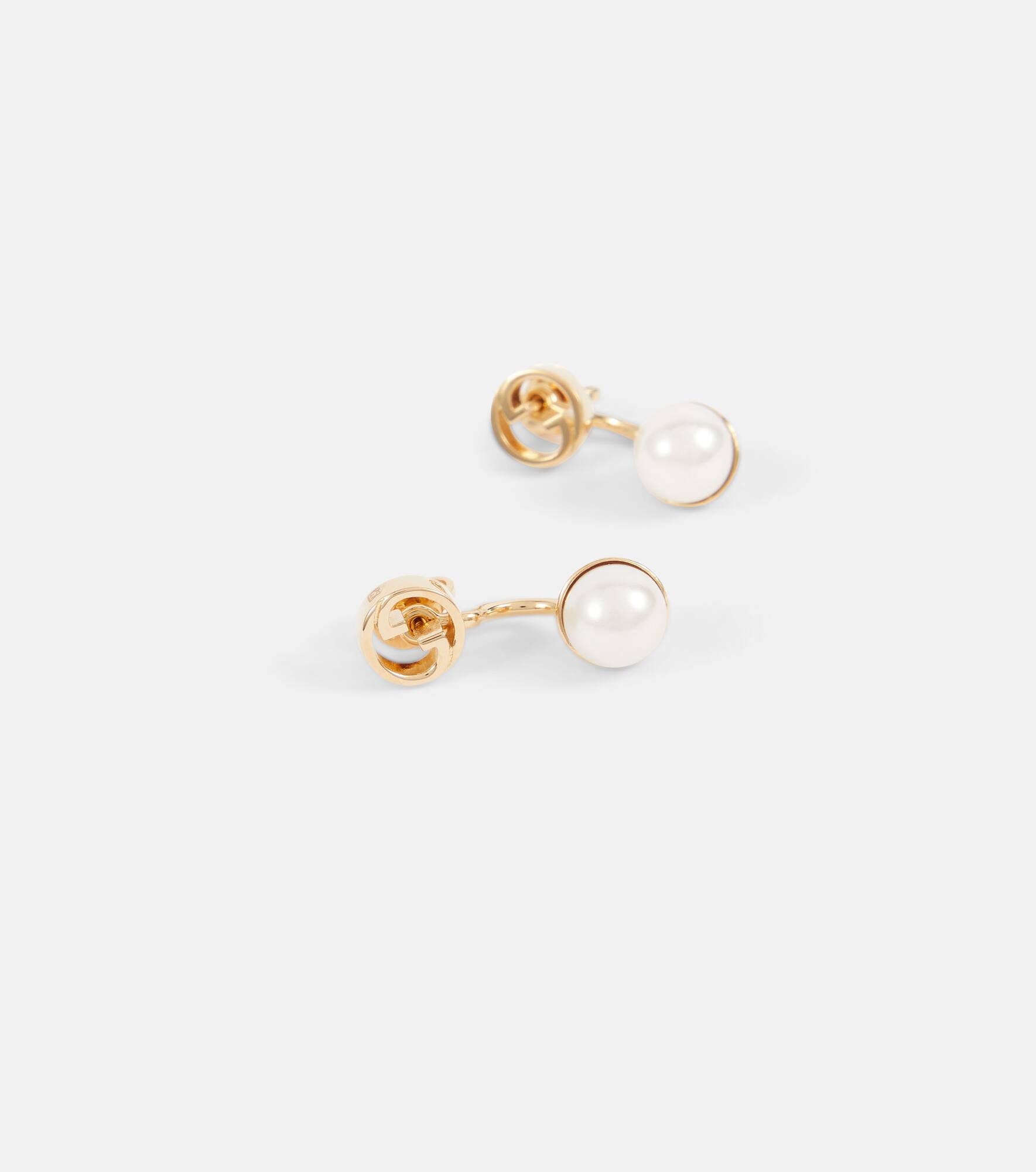 Blondie Interlocking G faux pearl earrings - 4