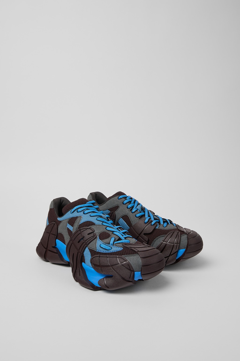 Blue and Gray Textile Sneakers - 2