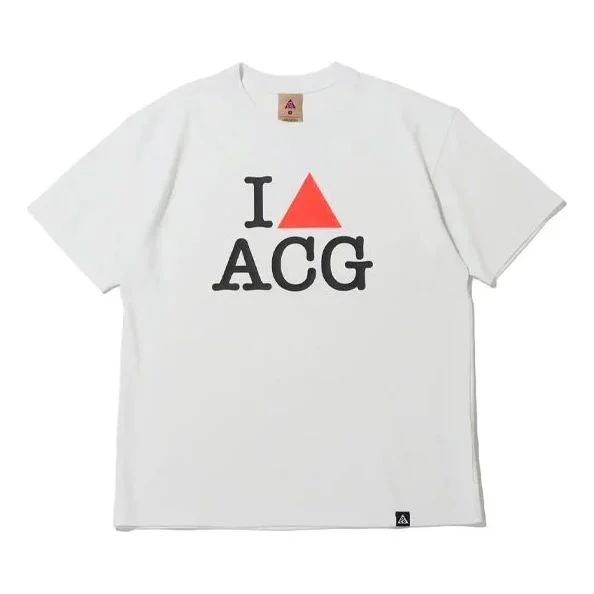 Nike ACG Alphabet Pattern Printing Sports Short Sleeve White DC5346-121 - 1