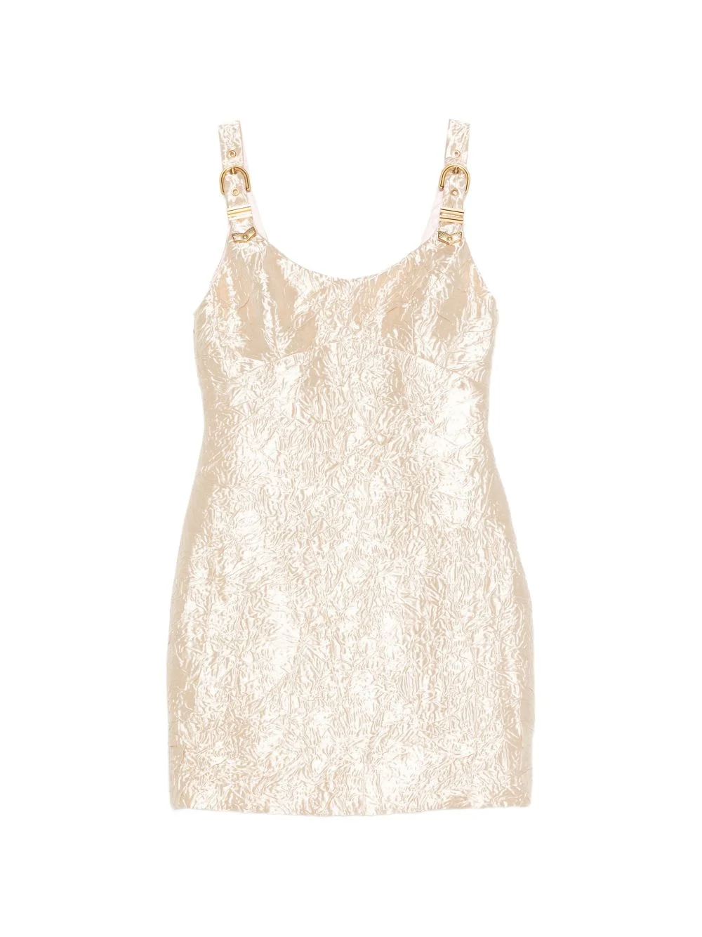 crushed buckle-detail mini dress - 1