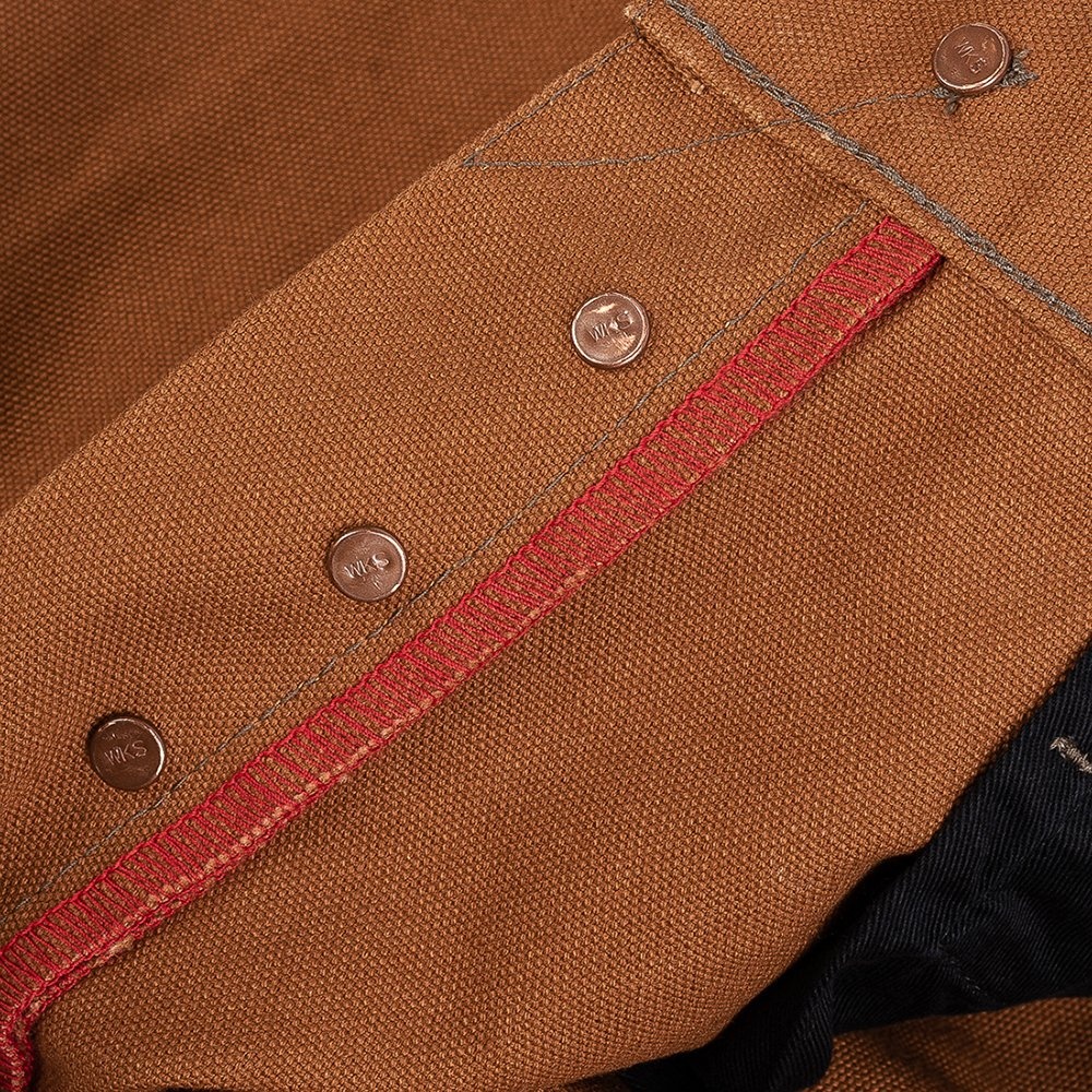IH-888D 17oz Duck Medium/High Rise Tapered Cut Jeans - Brown - 11