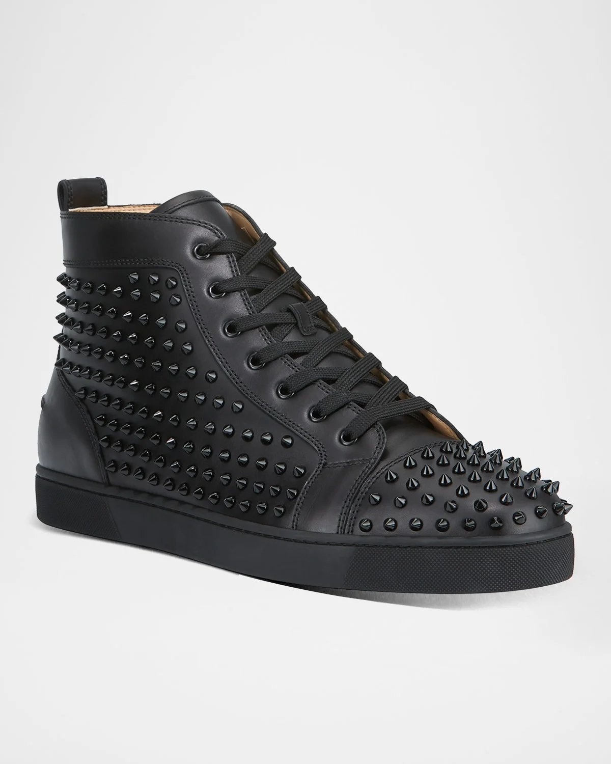Men's Louis Mid-Top Spiked Leather Sneakers - 1