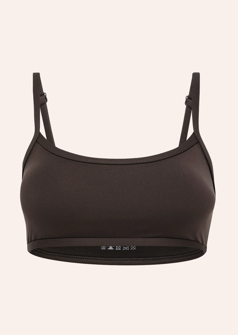SIGNATURE FLOW SPORTS BRA IN COFFEE - 1