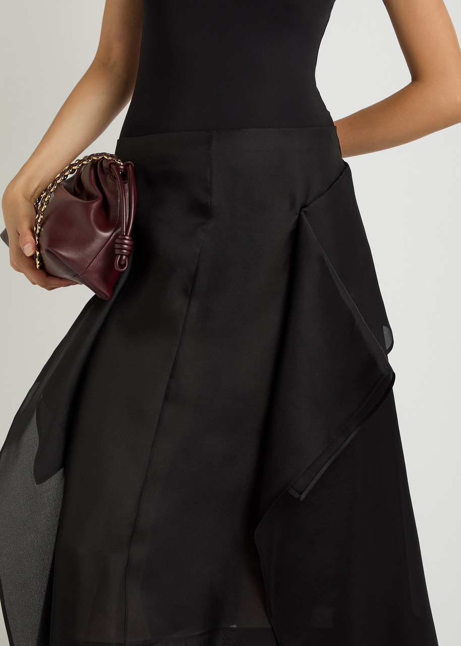 Khaite Nina Draped Silk-organza Midi Skirt - 5