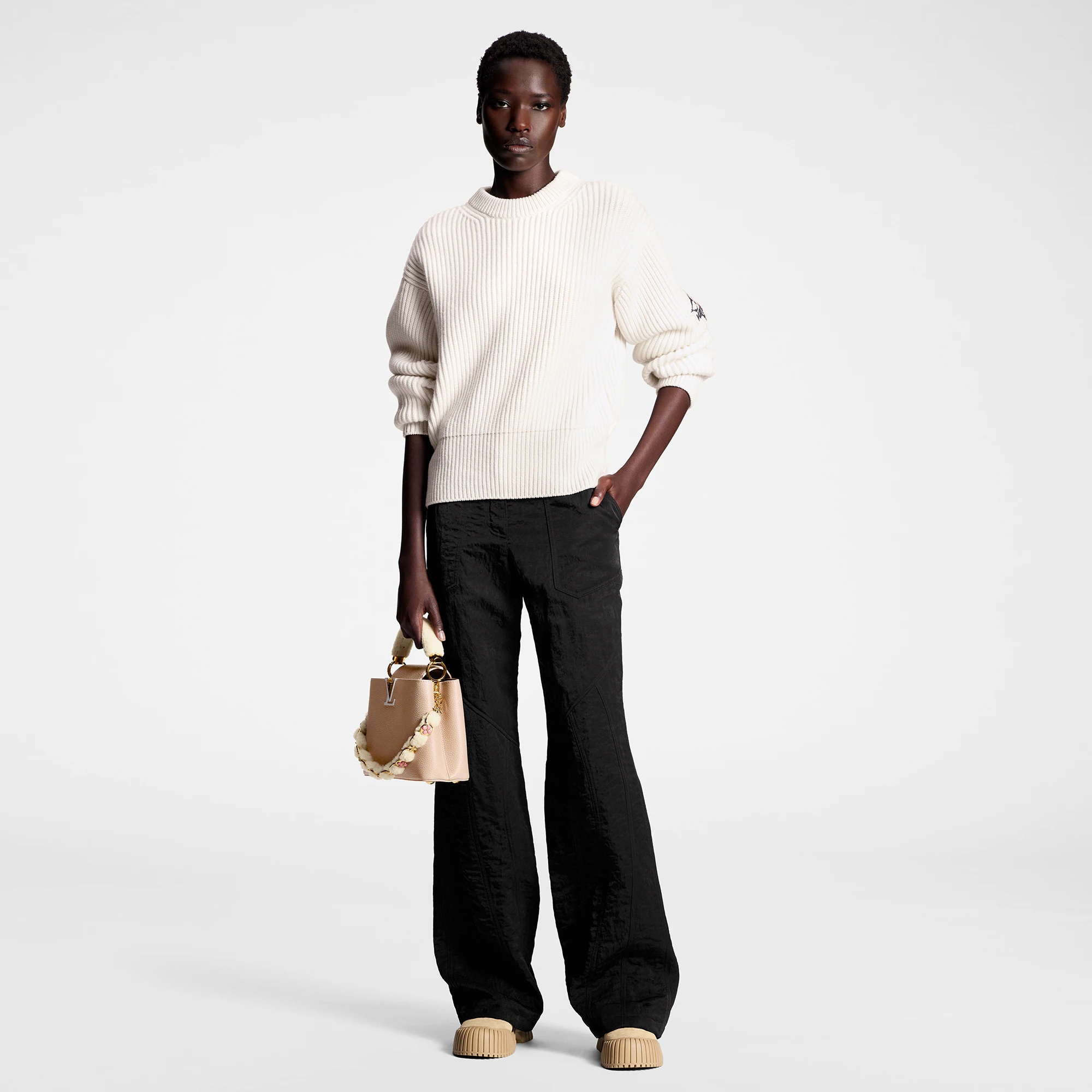 Crinkled Nylon Flared Ski Pants - 4