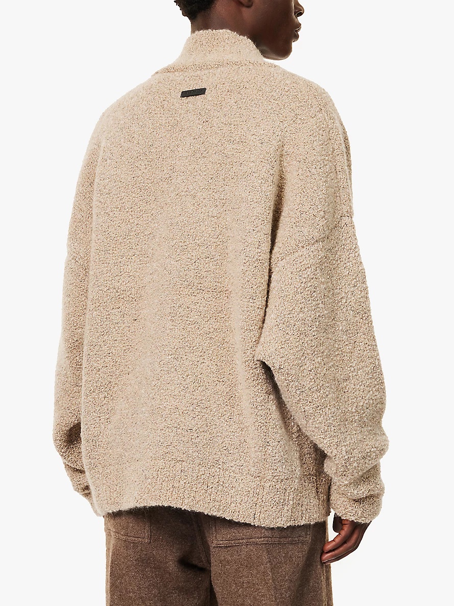 Overlapped V-neck wool-blend jumper - 4