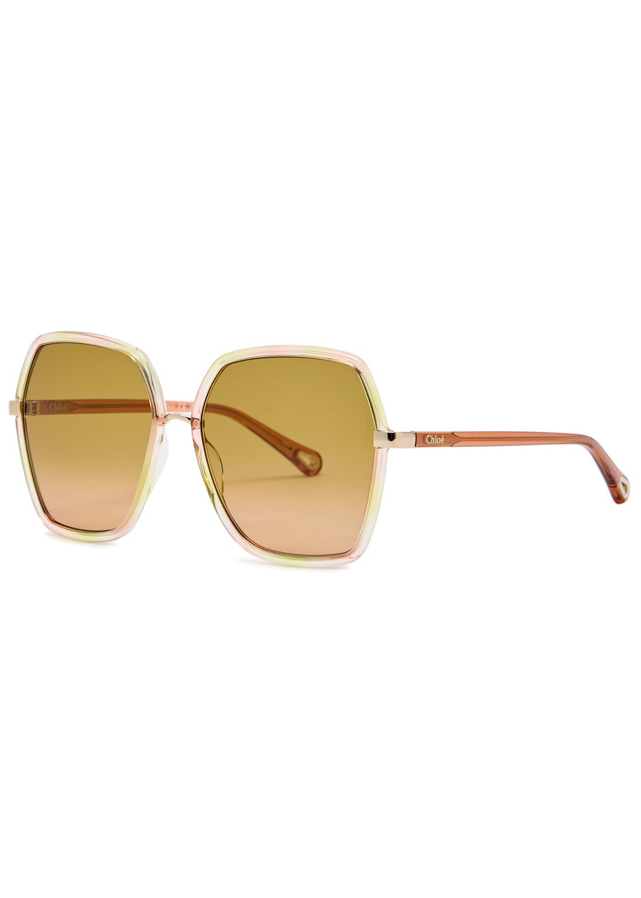 サングラス Chloe Oversized Square Sunglasses CHLOÉ JACKSON OVERSIZED SQUARE SUNGLASSES – Caroline's