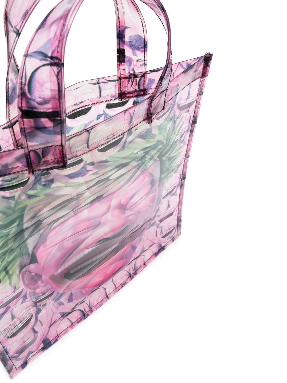 graphic-print transparent tote bag - 5