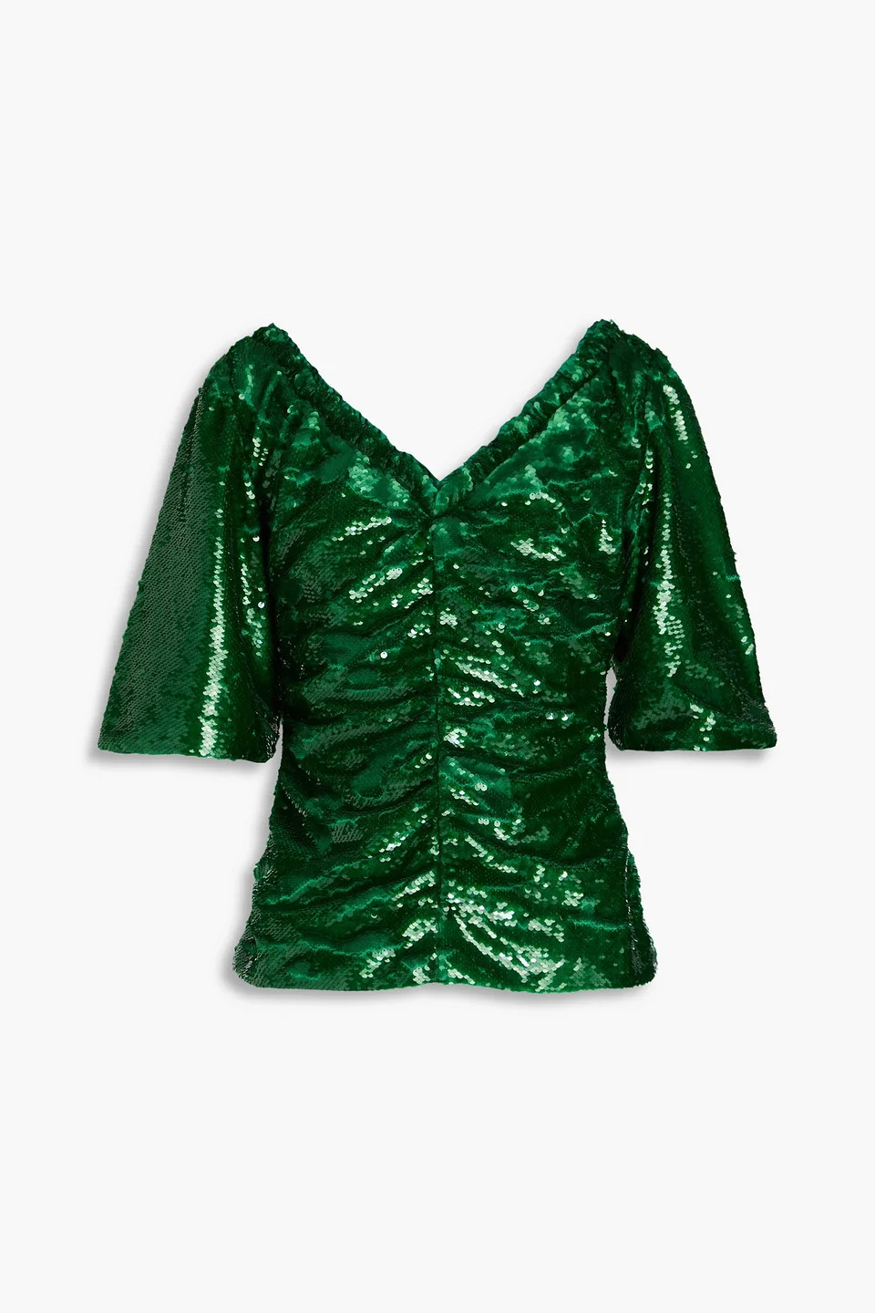 Ruched sequined georgette top - 1