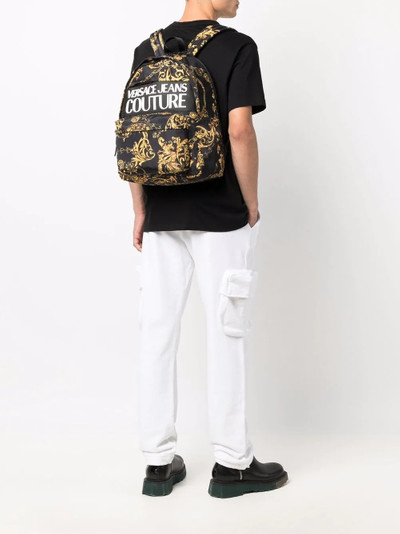 VERSACE JEANS COUTURE baroque-print zipped backpack outlook