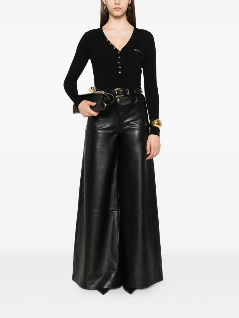 ELISABETTA FRANCHI logo-detail long-sleeved top outlook