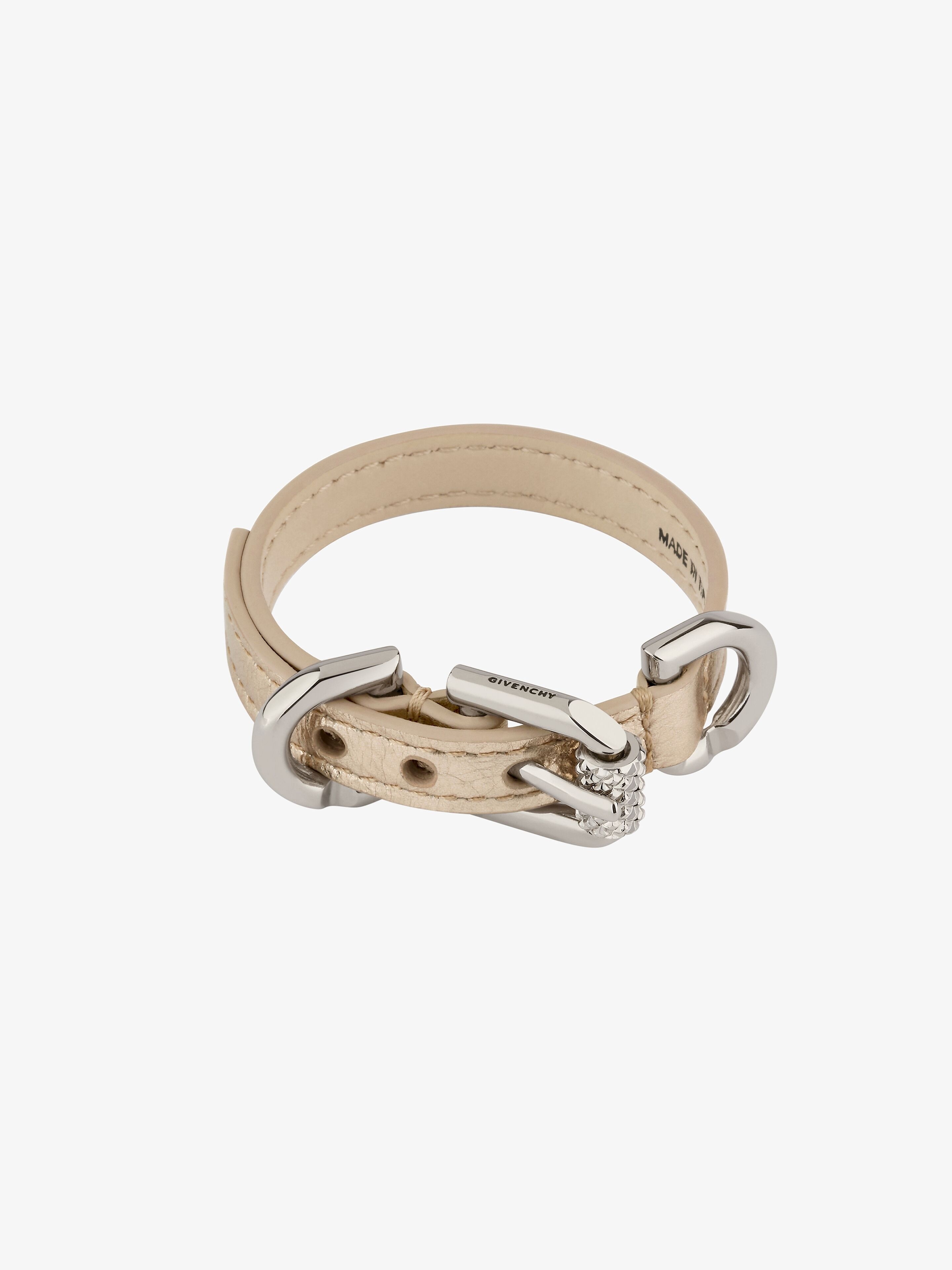 VOYOU BRACELET IN LAMINATED LEATHER AND METAL - 2