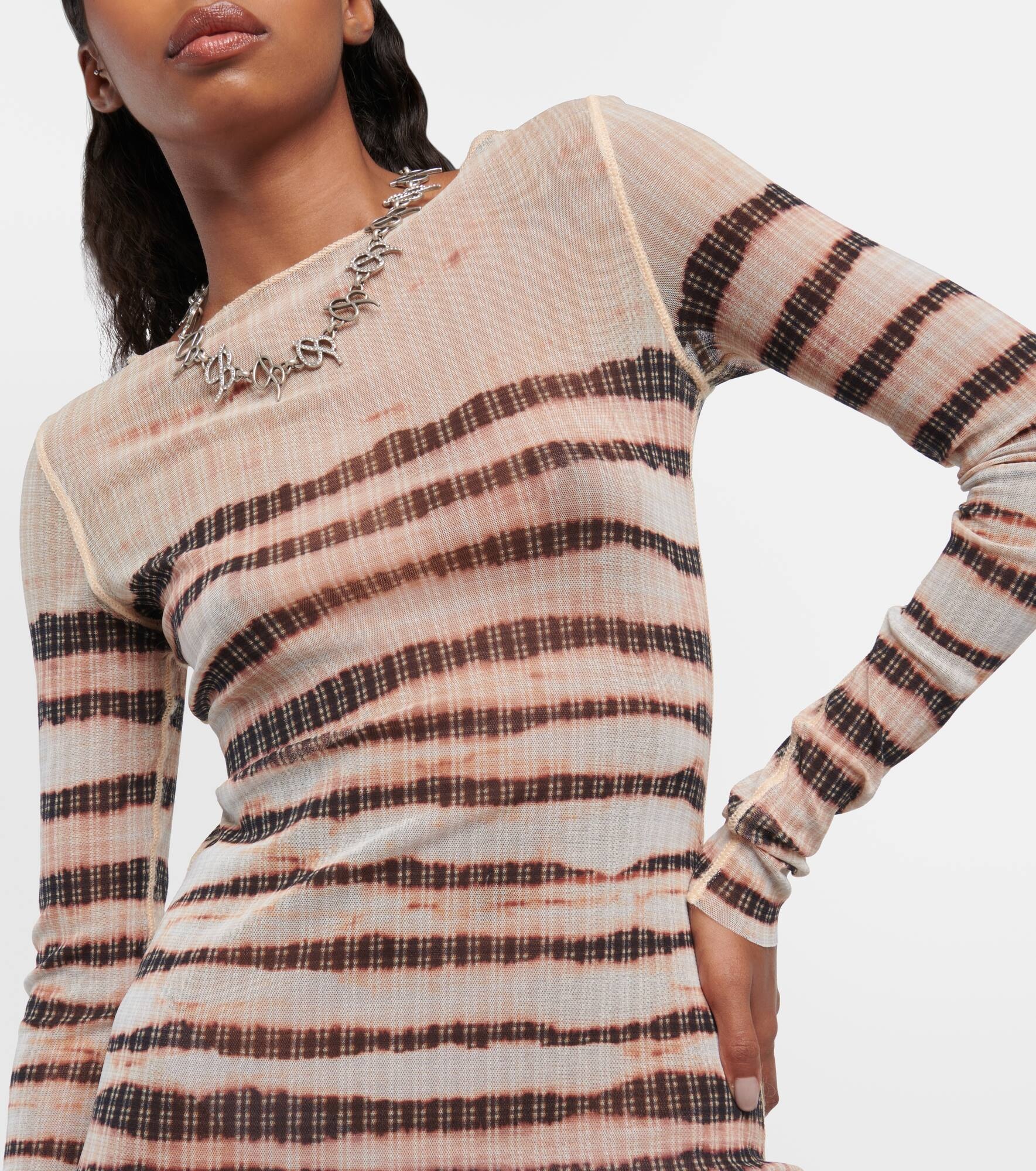 x KNWLS striped minidress - 4