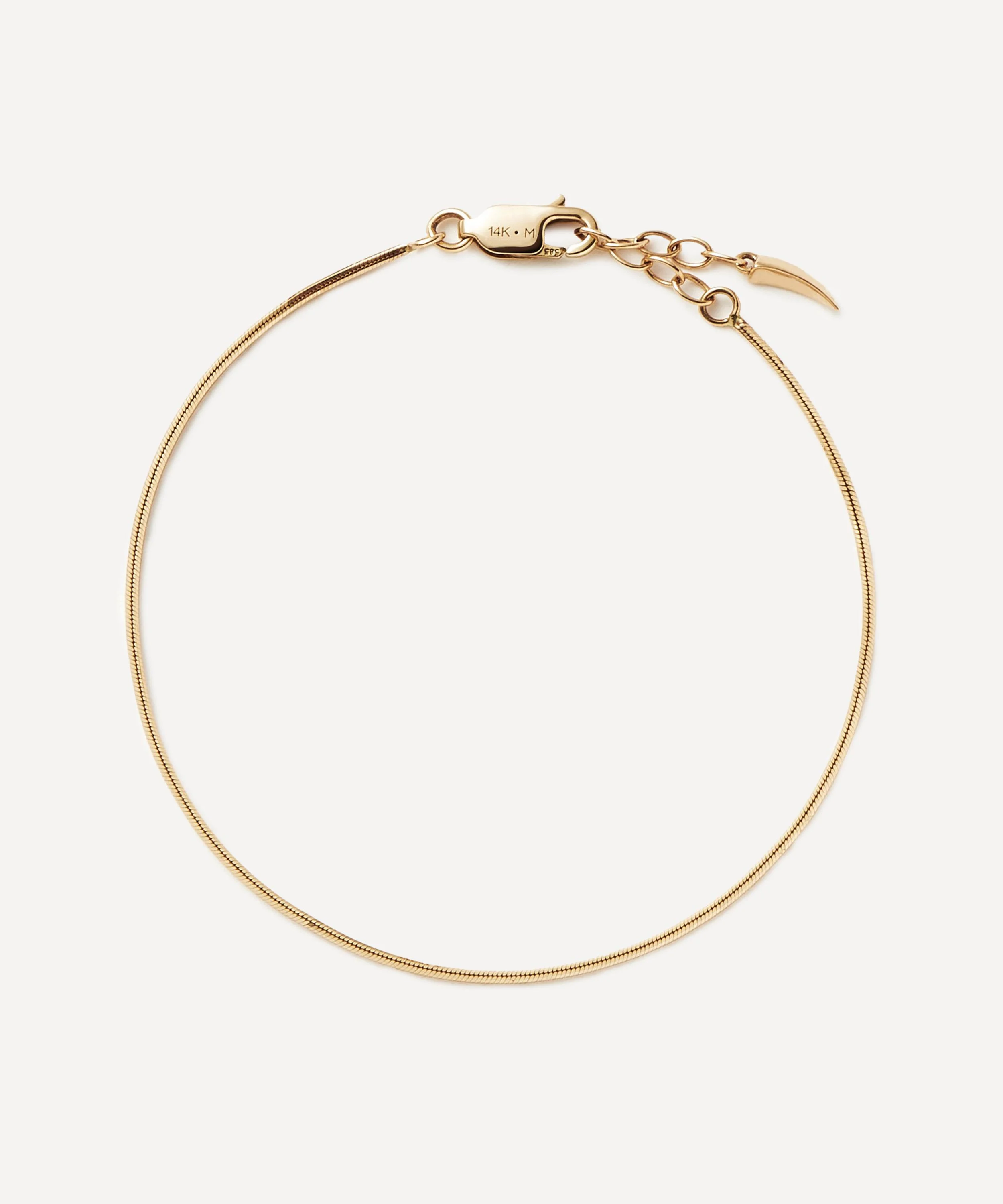 14ct Gold Fine Square Snake Chain Bracelet - 1