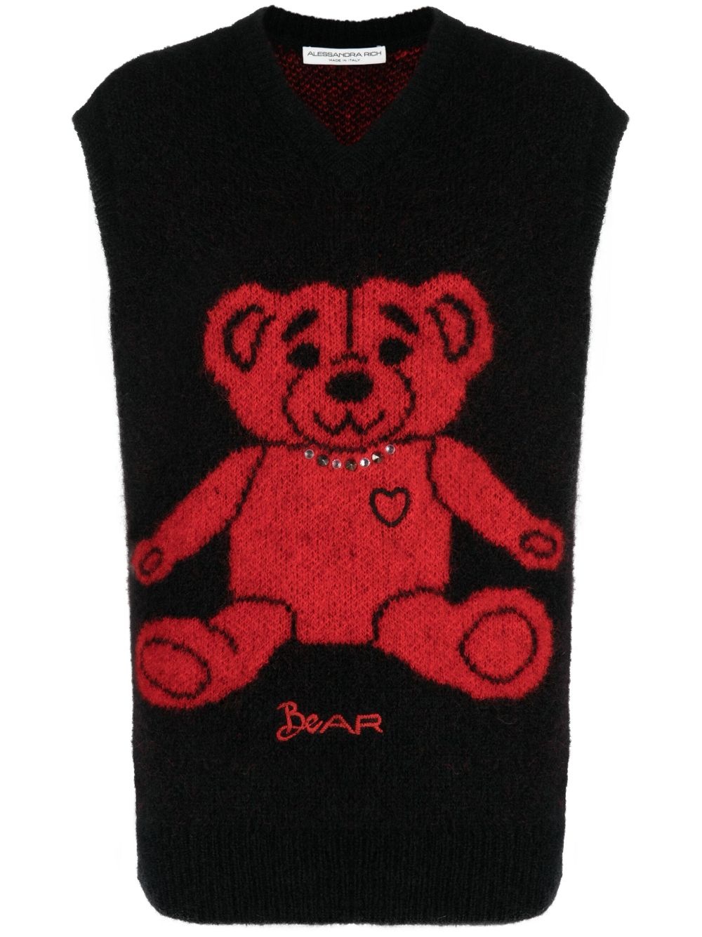intarsia-knit sweater vest - 1