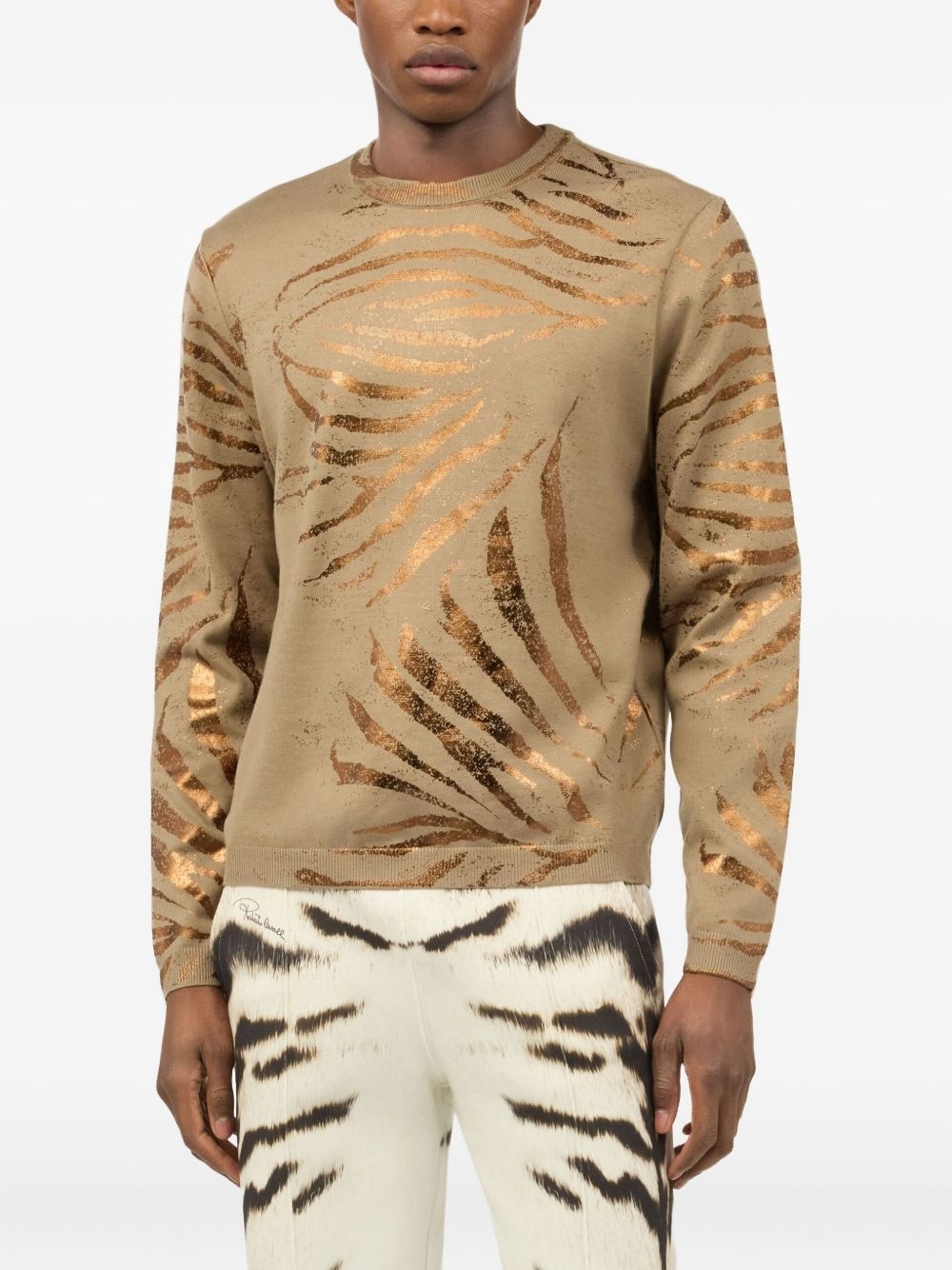 zebra-print sweatshirt - 3