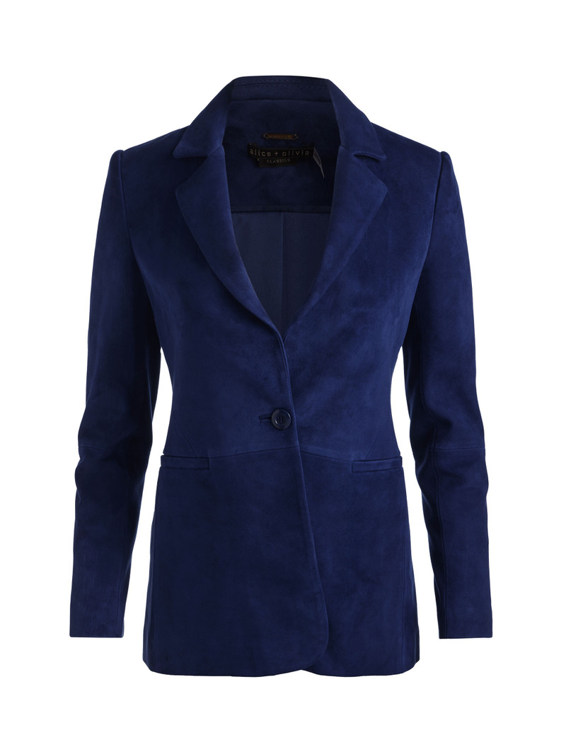 MACEY SUEDE FITTED BLAZER 1