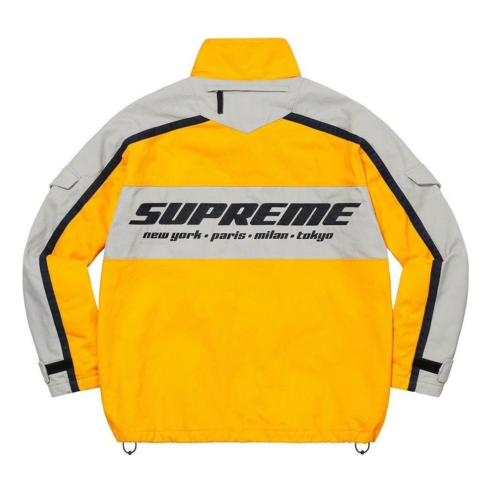 Supreme Brushed Twill Zip Jacket 'Yellow Grey' SUP-FW22-701 - 2