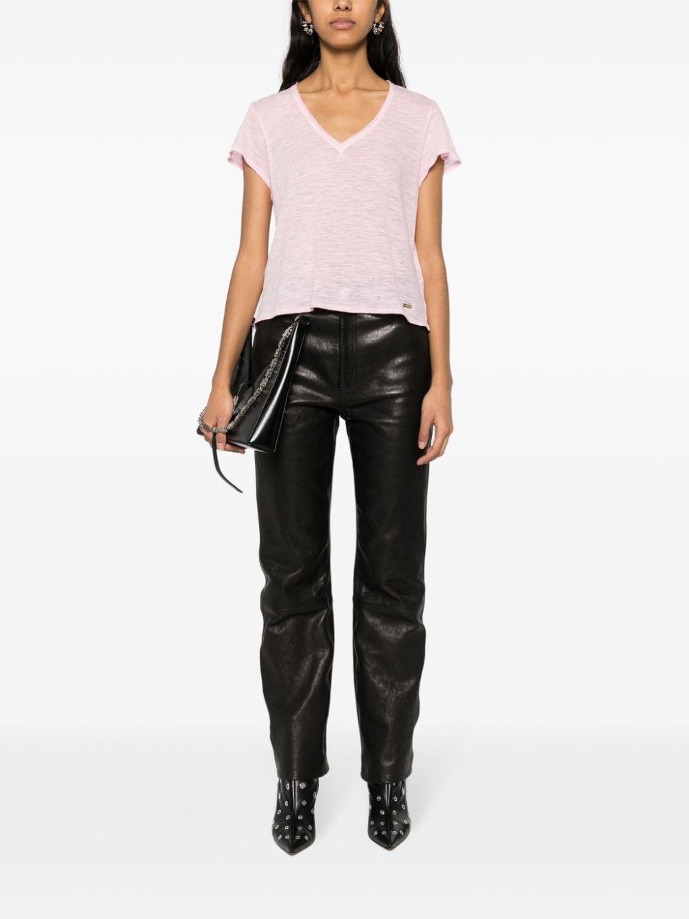 semi-sheer slub T-shirt - 2