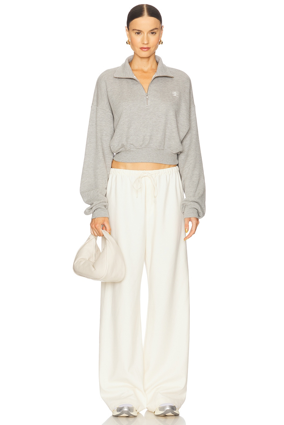Cropped Half Zip Sweatshirt - 4