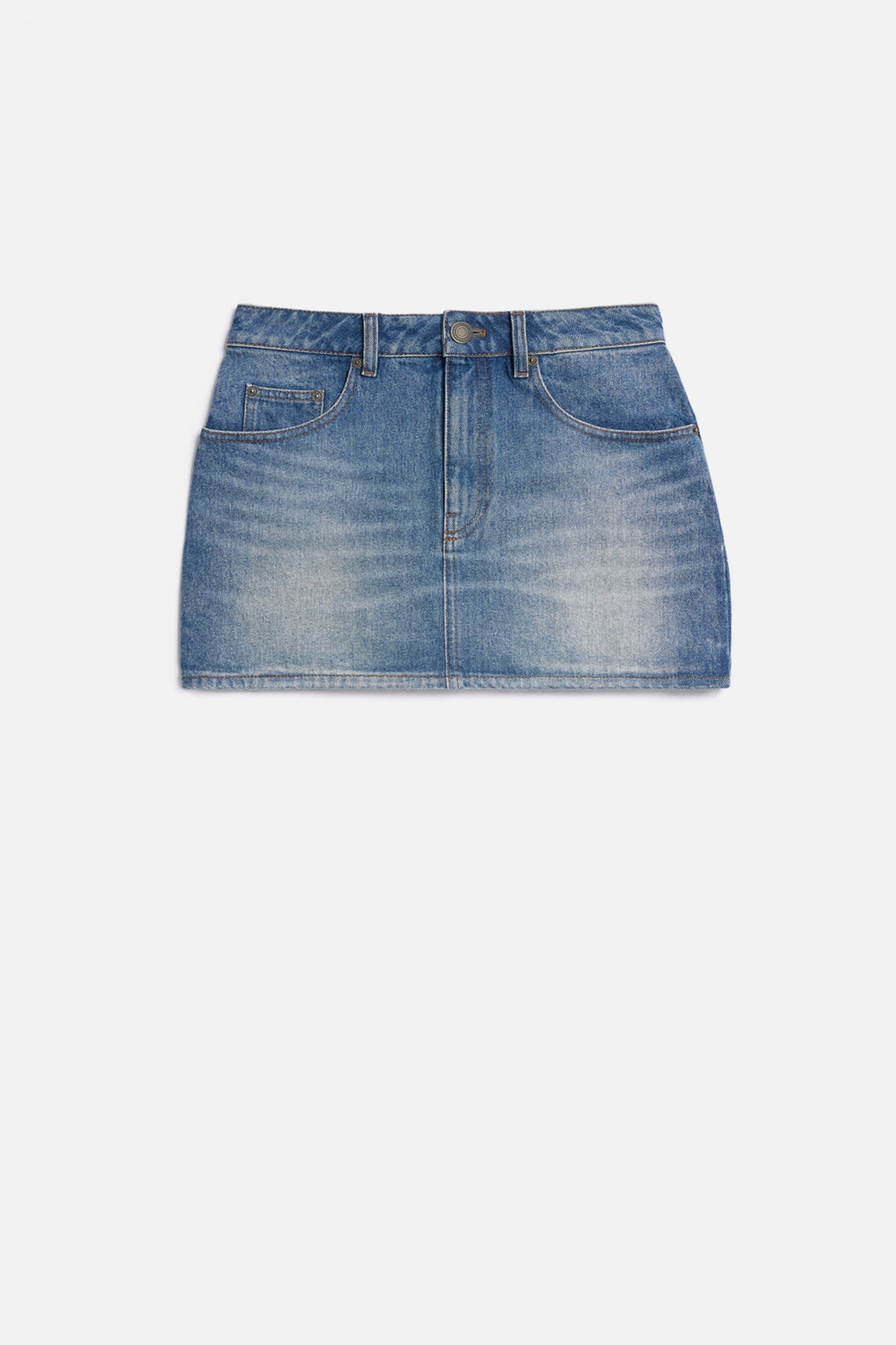 Denim Mini Skirt - 1