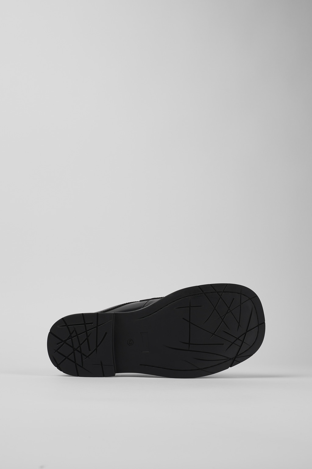 Black leather loafer slide - 5