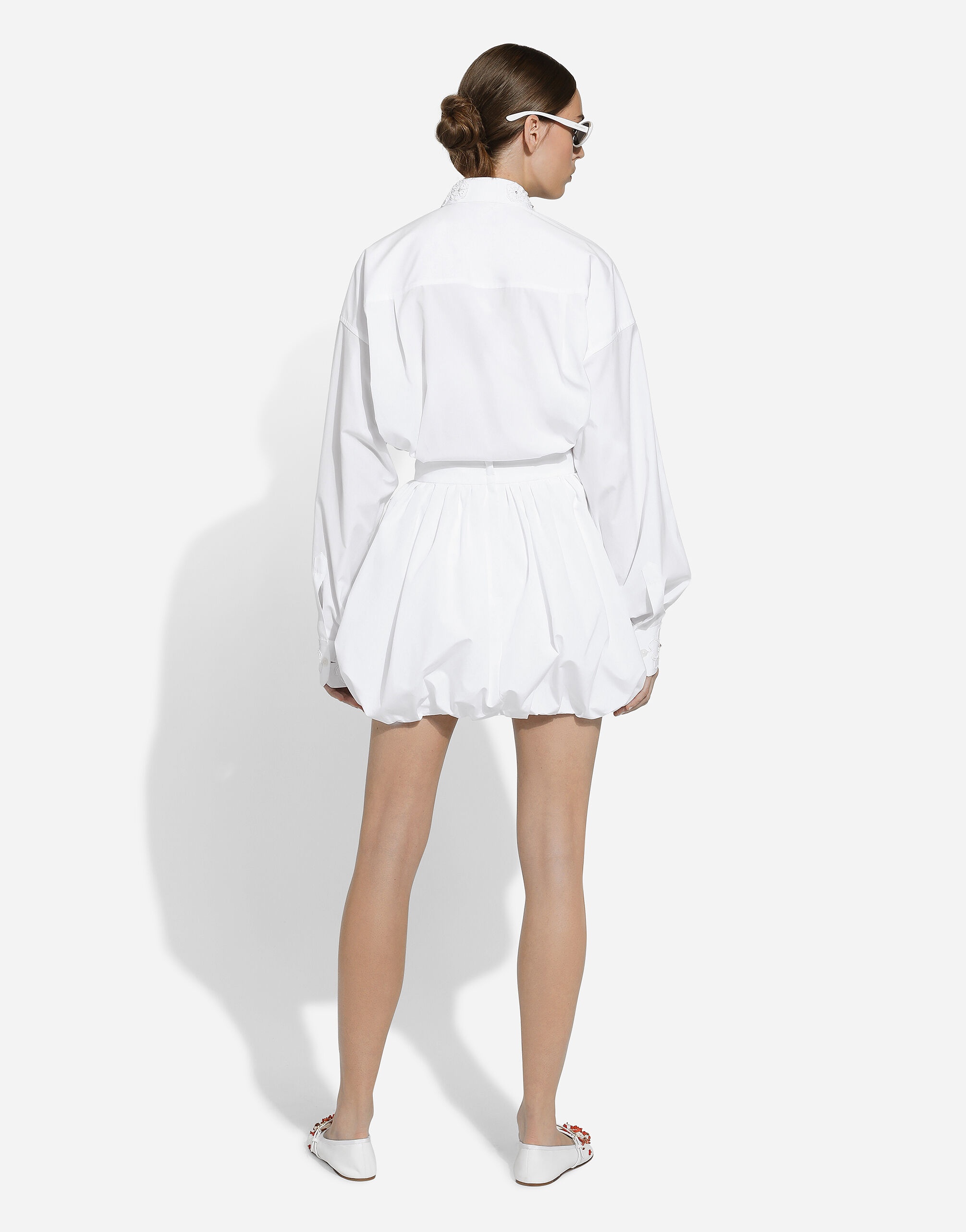 Short cotton balloon skirt - 3