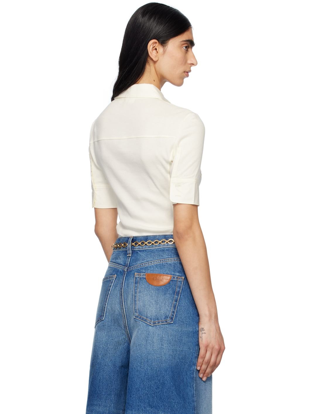 Off-White Short-Sleeve Utilitarian Polo - 3