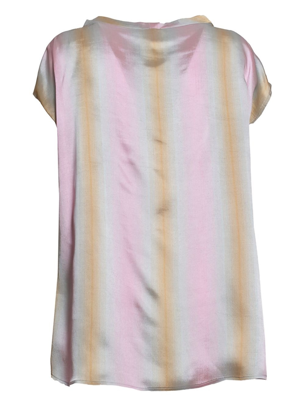 stripe-print short-sleeves top - 2