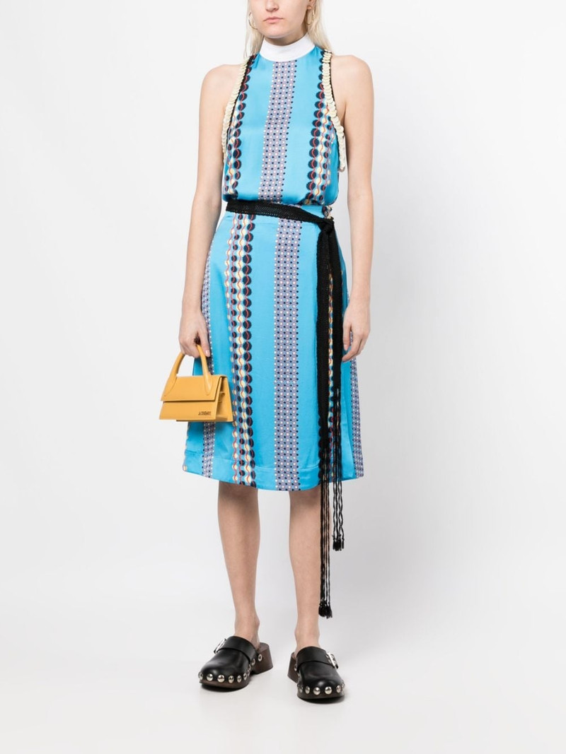 WALES BONNER sleeveless satin printed top outlook