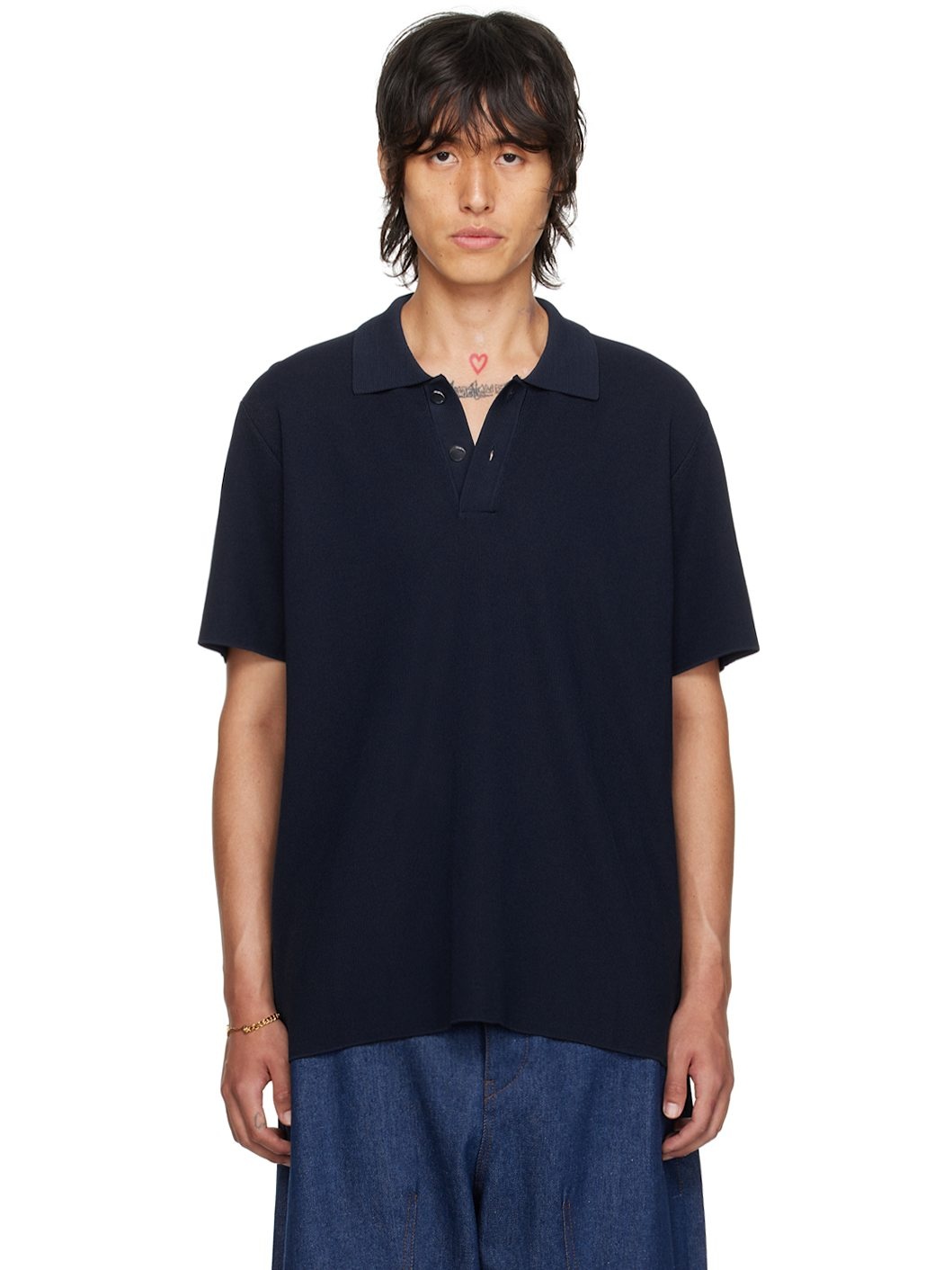 Navy Les Classiques 'Le Polo Maille' Polo - 1