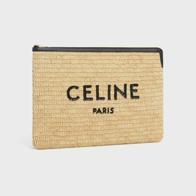 CELINE LARGE POUCH IN RAFFIA AND NATURAL CALFSKIN outlook