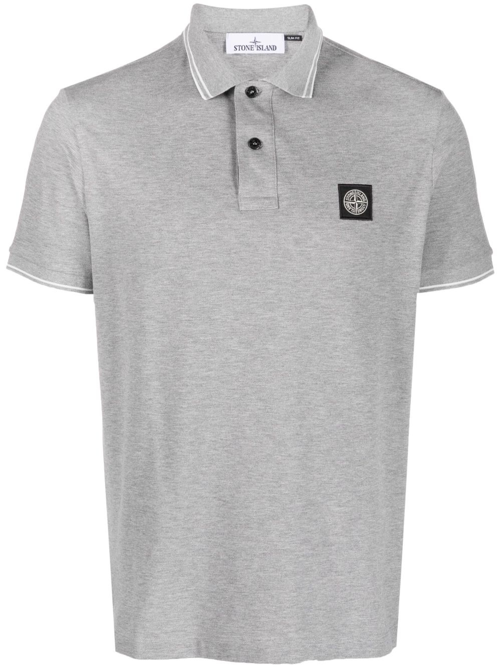 Compass logo-patch short-sleeved polo shirt - 1
