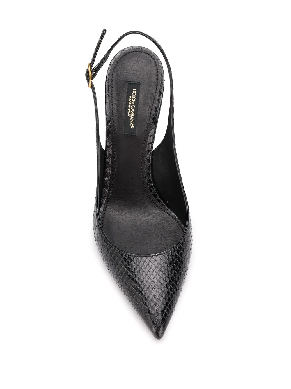 snakeskin effect slingback pumps - 4